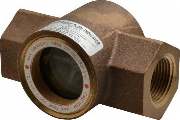 Dwyer - 1 Inch, Bronze Body Sight Flow Indicator - 125 Max psi, 4-3/8 Inch Overall Length, 200°F - All Tool & Supply