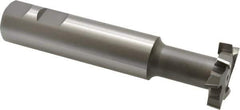 Made in USA - 1-1/2" Cut Diam, 3/8" Cut Width, 23/32" Neck Diam, 1" Shank Diam, 5-5/16" OAL, M2 High Speed Steel T-Slot Cutter - Uncoated, Staggered Teeth, 8 Teeth, Weldon Flat - All Tool & Supply