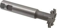 Made in USA - 2" Cut Diam, 3/16" Cut Width, 51/64" Neck Diam, 1" Shank Diam, 5-11/16" OAL, M2 High Speed Steel T-Slot Cutter - Uncoated, Staggered Teeth, 10 Teeth, Weldon Flat - All Tool & Supply