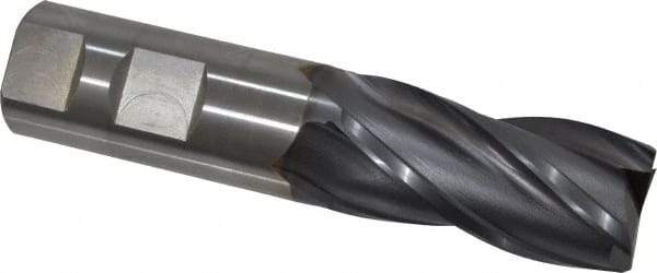 OSG - 1", 2" LOC, 1" Shank Diam, 4-1/2" OAL, 4 Flute, Vanadium High Speed Steel Square End Mill - Single End, TiCN Finish, Spiral Flute, 30° Helix, Centercutting, Right Hand Cut, Right Hand Flute, Series 574 - All Tool & Supply