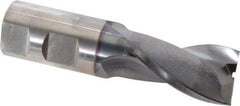 OSG - 1", 1-5/8" LOC, 1" Shank Diam, 4-1/8" OAL, 2 Flute, Vanadium High Speed Steel Square End Mill - Single End, TiCN Finish, Spiral Flute, 30° Helix, Centercutting, Right Hand Cut, Right Hand Flute, Series 573 - All Tool & Supply