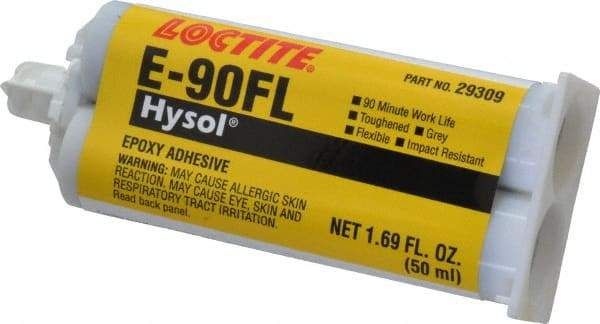 Loctite - 50 mL Cartridge Two Part Epoxy - 90 min Working Time, 3,130 psi Shear Strength, Series E-90FL - All Tool & Supply