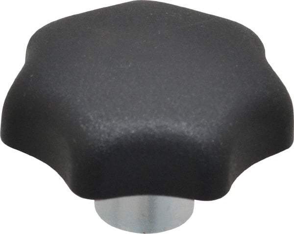 KIPP - 40mm Head Diam, 7 Point Lobed Knob - M8x1.25 Hole, Thermoplastic, Black - All Tool & Supply