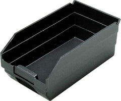 Quantum Storage - 11-5/8" Deep, Black Polypropylene Hopper Shelf Bin - 4" High x 2-3/4" Wide x 11-5/8" Long - All Tool & Supply