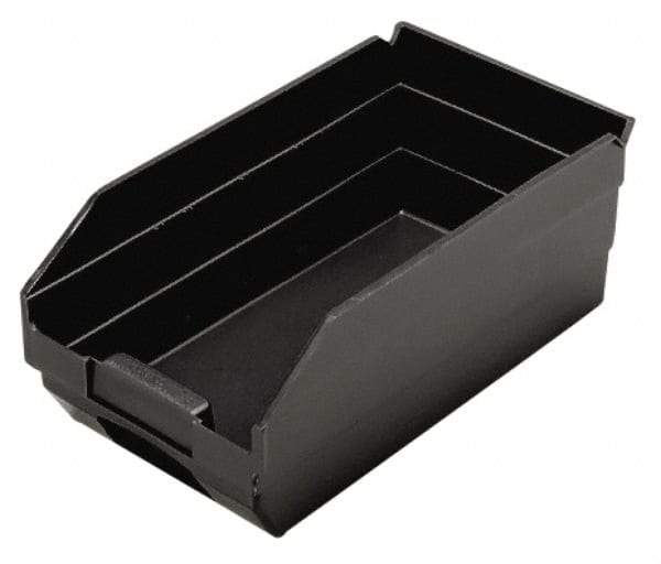 Quantum Storage - 11-5/8" Deep, Black Polypropylene Hopper Shelf Bin - 4" High x 6-5/8" Wide x 11-5/8" Long - All Tool & Supply