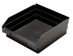 Quantum Storage - 11-5/8" Deep, Black Polypropylene Hopper Shelf Bin - 4" High x 11-1/8" Wide x 11-5/8" Long - All Tool & Supply