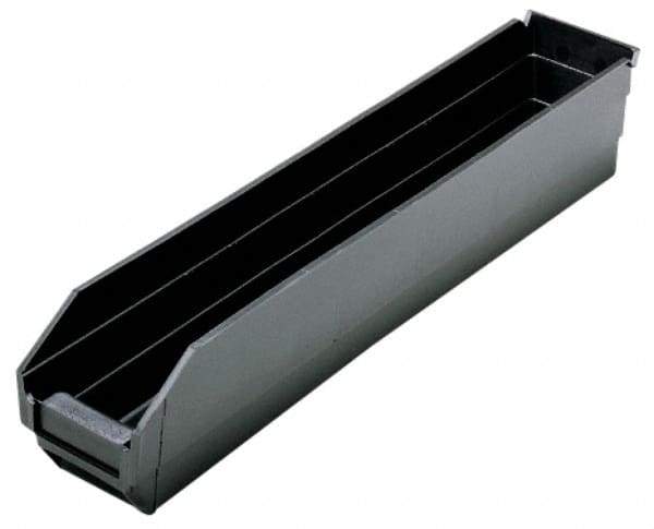 Quantum Storage - 23-5/8" Deep, Black Polypropylene Hopper Shelf Bin - 4" High x 4-1/8" Wide x 23-5/8" Long - All Tool & Supply