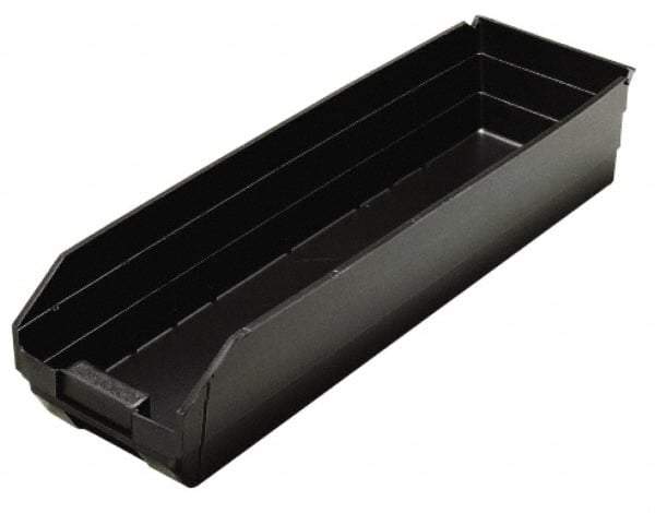 Quantum Storage - 23-5/8" Deep, Black Polypropylene Hopper Shelf Bin - 4" High x 6-5/8" Wide x 23-5/8" Long - All Tool & Supply