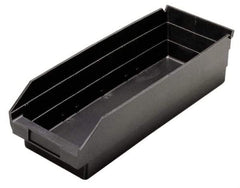 Quantum Storage - 23-5/8" Deep, Black Polypropylene Hopper Shelf Bin - 4" High x 8-3/8" Wide x 23-5/8" Long - All Tool & Supply