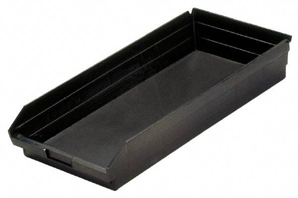 Quantum Storage - 23-5/8" Deep, Black Polypropylene Hopper Shelf Bin - 4" High x 11-1/8" Wide x 23-5/8" Long - All Tool & Supply