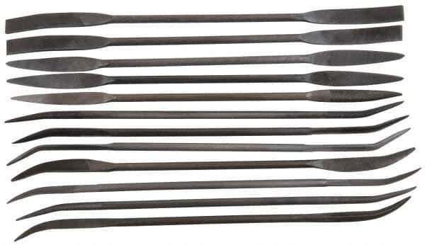 Value Collection - 12 Piece Swiss Pattern File Set - 6-3/4" Long, 0 Coarseness - All Tool & Supply