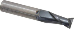 OSG - 9/16", 1-1/8" LOC, 9/16" Shank Diam, 3-1/2" OAL, 2 Flute, Solid Carbide Square End Mill - Single End, TiAlN Finish, Spiral Flute, 30° Helix, Centercutting, Right Hand Cut, Right Hand Flute, Series 402 - All Tool & Supply