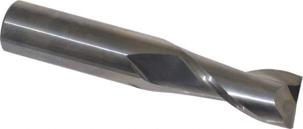 OSG - 5/8", 1-1/4" LOC, 5/8" Shank Diam, 3-1/2" OAL, 2 Flute, Solid Carbide Square End Mill - Single End, Uncoated, Spiral Flute, 30° Helix, Centercutting, Right Hand Cut, Right Hand Flute, Series 402 - All Tool & Supply