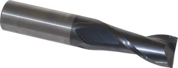 OSG - 5/8", 1-1/4" LOC, 5/8" Shank Diam, 3-1/2" OAL, 2 Flute, Solid Carbide Square End Mill - Single End, TiAlN Finish, Spiral Flute, 30° Helix, Centercutting, Right Hand Cut, Right Hand Flute, Series 402 - All Tool & Supply