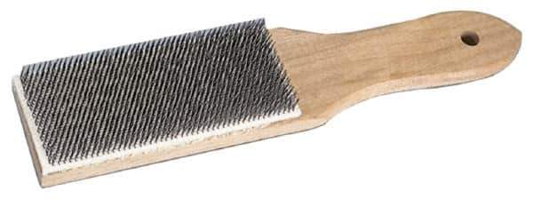 Weiler - 3/4" Trim Length Steel Brush - 4" Brush Length, 8-1/4" OAL, 1/4" Trim Length, Wood Straight Handle - All Tool & Supply