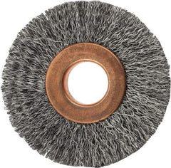 Value Collection - 2" OD, 1/2" Arbor Hole, Crimped Steel Wheel Brush - 5/16" Face Width, 1/2" Trim Length, 0.007" Filament Diam, 15,000 RPM - All Tool & Supply