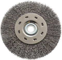 Value Collection - 5" OD, 1/2" Arbor Hole, Crimped Steel Wheel Brush - 1/2" Face Width, 1-15/64" Trim Length, 0.012" Filament Diam, 5,000 RPM - All Tool & Supply