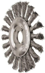 Value Collection - 5" OD, 7/8" Arbor Hole, Knotted Steel Wheel Brush - 1/2" Face Width, 1-1/8" Trim Length, 0.008" Filament Diam, 10,000 RPM - All Tool & Supply