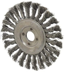 Value Collection - 6" OD, 7/8" Arbor Hole, Knotted Steel Wheel Brush - 1/2" Face Width, 1-1/2" Trim Length, 0.012" Filament Diam, 9,000 RPM - All Tool & Supply