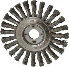 Value Collection - 6" OD, 7/8" Arbor Hole, Knotted Steel Wheel Brush - 1/2" Face Width, 1-1/2" Trim Length, 0.008" Filament Diam, 9,000 RPM - All Tool & Supply