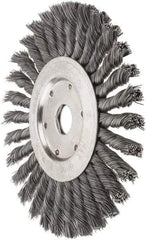 Value Collection - 7" OD, 7/8" Arbor Hole, Knotted Steel Wheel Brush - 1/2" Face Width, 1-11/16" Trim Length, 0.012" Filament Diam, 9,000 RPM - All Tool & Supply