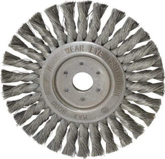 Value Collection - 7" OD, 7/8" Arbor Hole, Knotted Steel Wheel Brush - 1/2" Face Width, 1-11/16" Trim Length, 0.008" Filament Diam, 9,000 RPM - All Tool & Supply