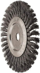 Value Collection - 8" OD, 7/8" Arbor Hole, Knotted Steel Wheel Brush - 1/2" Face Width, 1-11/16" Trim Length, 0.012" Filament Diam, 8,500 RPM - All Tool & Supply