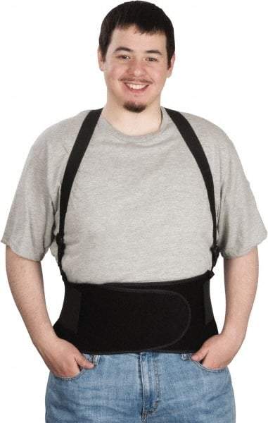 Ergodyne - Size XL, Hook & Loop, Spandex Belt with Adjustable Shoulder Straps - 38 to 42" Waist, 7-1/2" Wide, Detachable Strap, Black - All Tool & Supply