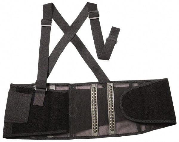 Ergodyne - Size L, Hook & Loop, Spandex Belt with Adjustable Shoulder Straps - 34 to 38" Waist, 8" Wide, Detachable Strap, Black - All Tool & Supply