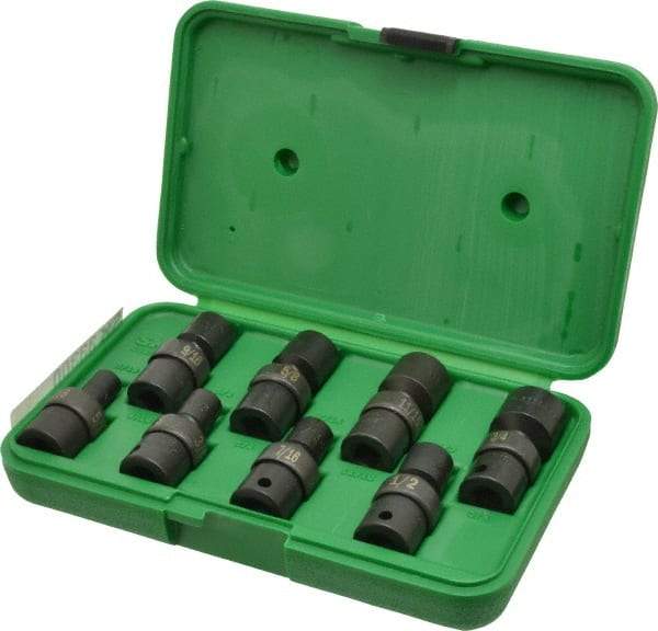 SK - 8 Piece 3/8" Drive Impact Socket Set - 6 Points, 5/16" to 3/4" Range, Inch Measurement Standard - All Tool & Supply