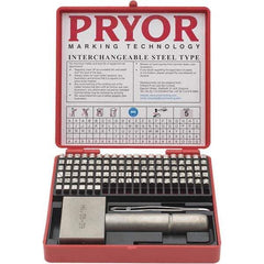 Pryor - 106 Piece, 3/16 Inch Character, Hardened Steel Type Set - 8 Character Capacity - All Tool & Supply