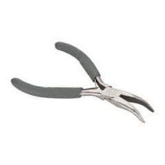 Value Collection - 5" OAL, 1-11/32" Jaw Length x 9/16" Jaw Width, Long Nose Side Cutting Bent Nose Pliers - Smooth Jaw, Plastic Dipped Handles - All Tool & Supply