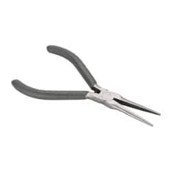 Value Collection - 5" OAL, 1-9/16" Jaw Length x 7/16" Jaw Width, Long Nose Mini Pliers - Serrated Jaw, Needle Nose Head, Plastic Dipped Handles, with Spring - All Tool & Supply