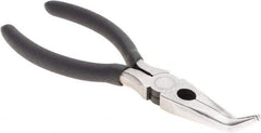 Value Collection - 6" OAL, 1-1/2" Jaw Length x 5/8" Jaw Width, Long Nose Side Cutting Bent Nose Pliers - Serrated Jaw, Plastic Dipped Handles - All Tool & Supply