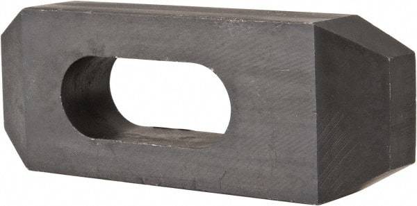 Value Collection - 5/8" Stud, Heat Treated Steel, Plain Strap Clamp - 1.772" Travel, 4" OAL x 1-1/2" Wide x 3/4" High, Black Oxide, Tapered Nose - All Tool & Supply