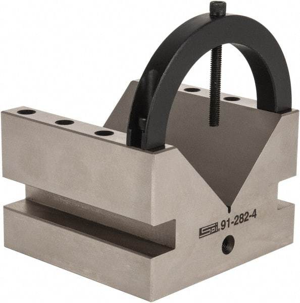 SPI - 4-3/8" Max Capacity, 90° Angle, Hardened Steel V-Block - 6" Long x 6" Wide x 4" High, Sold as Individual - All Tool & Supply