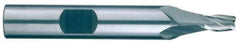 RobbJack - 15/32", 1" LOC, 1/2" Shank Diam, 3" OAL, 2 Flute, Solid Carbide Square End Mill - Single End, Uncoated, Spiral Flute, 30° Helix, Centercutting, Right Hand Cut, Right Hand Flute, Series T12-203 - All Tool & Supply