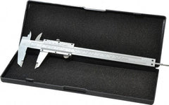 Value Collection - 0 to 6" Carbon Steel Vernier Caliper - 0.02mm Graduation, 1.5748" Jaw Depth, 0.0012" Accuracy, Includes Depth, Inside Diameter, Outside Diameter, Step - All Tool & Supply