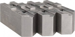 Abbott Workholding Products - 10" & Up Chuck Capacity, Tongue & Groove Attachment, Square Soft Lathe Chuck Jaw - 3 Jaws, Steel, 2-1/8" Btw Mount Hole Ctrs, 4-1/2" Long x 1-1/2" Wide x 2" High, 1/2" Groove, 1/2" Fastener - All Tool & Supply