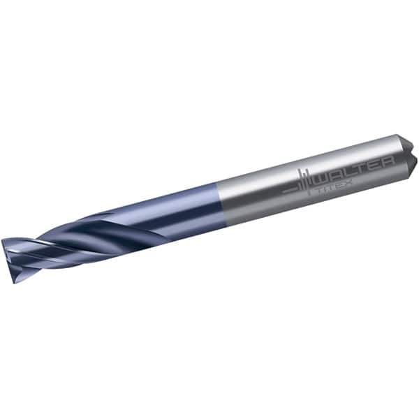 Walter-Titex - 19mm 180° Spiral Flute Solid Carbide Screw Machine Drill Bit - Tinal Finish, Right Hand Cut, 70mm Flute Length, 131mm OAL, Point Cutting Point, Straight Shank, Through Coolant - All Tool & Supply