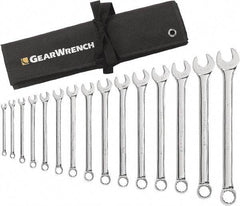 GearWrench - 15 Piece, 5/16" to 1-1/4", 12 Point Combination Wrench Set - Inch Measurement Standard, Chrome Finish, Comes in Roll - All Tool & Supply