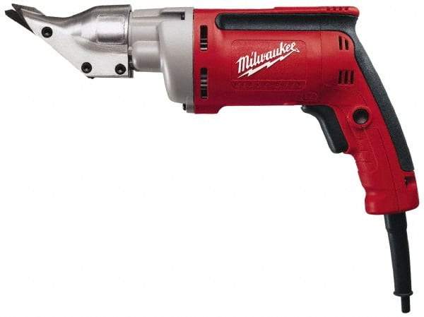 Milwaukee Tool - 2,500 SPM, 120 Volt, Pistol Grip Handle, Handheld Electric Shear - 18 Gauge (Steel) & 20 Gauge (Stainless Steel) Cutting Capacity - All Tool & Supply