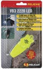 Pelican Products, Inc. - White LED Bulb, 6 Lumens, Hands-free Flashlight - Yellow Plastic Body, 2 Button/Coin Cell Lithium Batteries Included - All Tool & Supply