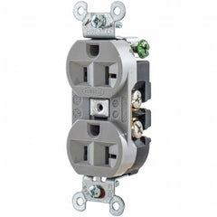 Hubbell Wiring Device-Kellems - 125V 20A NEMA 5-20R Industrial Grade Gray Straight Blade Duplex Receptacle - All Tool & Supply