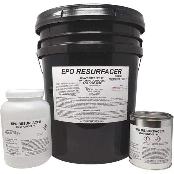 Made in USA - 50 Lb Concrete Repair/Resurfacing - Medium Gray, 25 Sq Ft Coverage, Epoxy Resin - All Tool & Supply