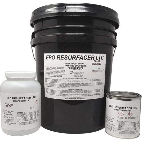 Made in USA - 50 Lb Concrete Repair/Resurfacing - Tile Red, 25 Sq Ft Coverage, Epoxy Resin - All Tool & Supply