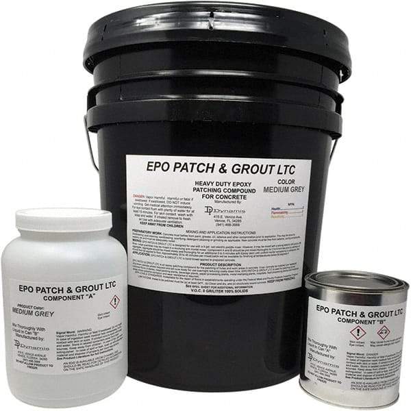 Made in USA - 5 Gal Concrete Repair/Resurfacing - Medium Gray, 25 Sq Ft Coverage, Epoxy Resin - All Tool & Supply