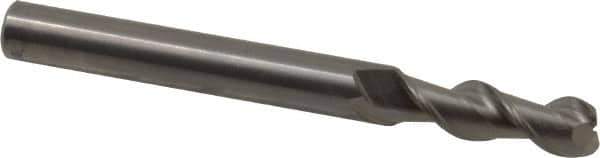 Kennametal - 1/4", 2 Flute, Single End, Solid Carbide, 0.03" Corner Radius End Mill - 2-1/2" OAL, 45° Helix, Right Hand Flute, 3/4" LOC, Right Hand Cut - All Tool & Supply