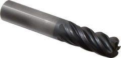 Kennametal - 1/2", 5 Flute, Single End, Solid Carbide, 0.06" Corner Radius End Mill - 3" OAL, 38° Helix, Right Hand Flute, 1-1/4" LOC, Right Hand Cut - All Tool & Supply