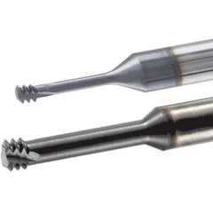 Iscar - M12x1.75 ISO, 0.354" Cutting Diam, 3 Flute, Solid Carbide Helical Flute Thread Mill - Internal Thread, 1.02" LOC, 3" OAL, 3/8" Shank Diam - All Tool & Supply